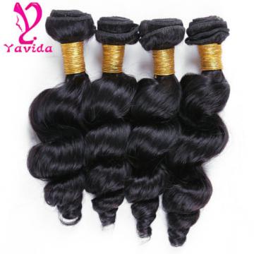 7A 4 Bundles Peruvian Loose Wave Unprocessed Virgin Human Hair Weft 400g