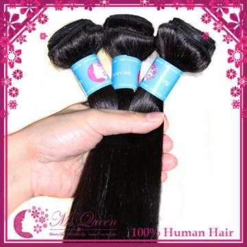 300g 20&#034; Peruvian Virgin Human Hair Extensions 1B Soft Straight Human Hair Weave