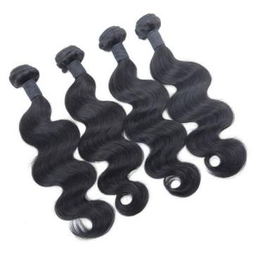 Virgin Peruvian Body Wave Hair 4 Bundles Hair Weft with Lace Closure by DHL ship