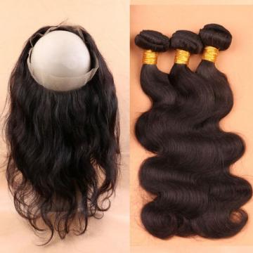 360 Lace Frontal with Bundle Body Wave Peruvian Virgin Hair with Lace Frontal 8A