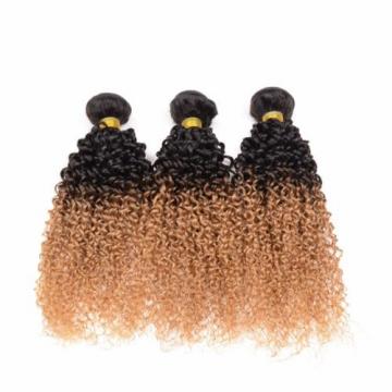 100g Ombré Color T1B/27 Virgin Peruvian Kinky Curkly Human Hair Weave 1pc 20inch