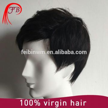 100% Indian Virgin Hair men&#39;s toupee natural straight hair wigs