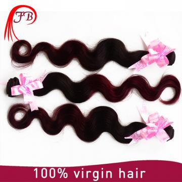 fashion 1B/99J body wave remy hair ombre hair weaving