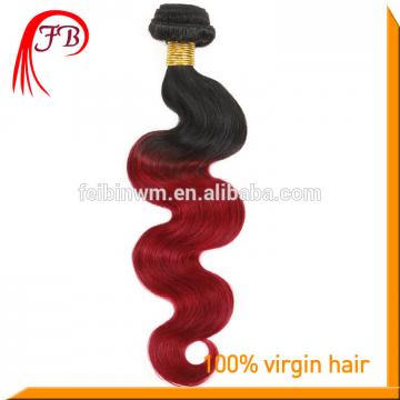 1B/red hair weft Body Wave ombre virgin brazilian human hair
