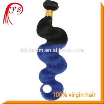wholesale extension virgin remy human hair body wave 1b blue ombre color hair