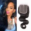 Virgin Brazilian Body Wave Human Hair 4*4 Lace Closure Free Middle Three Part