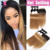 8A Ombre Human Hair 4 Bundles With Closure Straight Brazilian Virgin Remy Hair