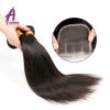 3Bundles Straight Hair With Lace Closure Brazilian Virgin Human Hair Weave TOP8A