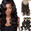 3 Bundles Body Wave Brazilian Virgin Human Hair With 360 Lace Frontal Closure 8A