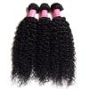 3 Bundles Brazilian 7A Kinkly Curly Remy Virgin Human Hair Extensions Weave 150G #1 small image