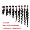 1 Bundles / 50g 100% Brazilian Loose Wave Virgin Hair Weft Human Hair Grade 8A #1 small image