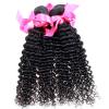 New 3 Bundle Deep Weave Curly Brazilian Virgin Human Hair Extension Weaving Weft #2 small image