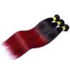 Silky straight 1b/bug Ombre Color Brazilian Virgin Human Hair 3 Bundles/150g #2 small image