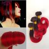 3 Bundles 150g 10&#034; Ombre 100% Brazilian Body Wave Virgin Hair Weft 8A #1B/Red