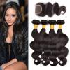 Brazilian Virgin Hair Body Wave Human Hair Extension 4 Bundles with 1 pc Closure #1 small image