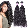 Brazilian Virgin Hair Bundles Water Wave Human Hair Weft Natural Black 1B# 100g #1 small image