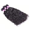 Brazilian Virgin Hair Bundles Water Wave Human Hair Weft Natural Black 1B# 100g #4 small image