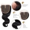 Brazilian Virgin Hair 3 Bundles Body Wave Human Hair Weft with 1 pc Lace Closure #5 small image