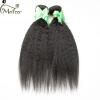 3bundle yaki Kinky Straight Virgin Brazilian remy human hair weft Weave 150g/lot #2 small image