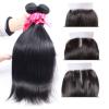 Brazilian Virgin Human Remy Hair Extensions Weaving Weft 4 Bundles With Closure #1 small image