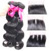 Brazilian Virgin Human Remy Hair Extensions Weaving Weft 4 Bundles With Closure #2 small image