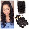 Body Wave Brazilian Virgin Human Hair Weft 3 Bundles 300g with 360 Lace Closure #1 small image