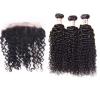 13&#034;x4 Lace Frontal with 3 Bundles 7A Brazilian Curly Virgin Human Hair Weft 300g #1 small image