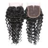 3 Bundles 100% Brazilian Virgin Human Hair Deep Curly Wave And Lace Closure 4*4