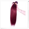 3 Bundles Red Wine Burgundy 99J Brazilian Virgin Straight Human Hair Weave Weft