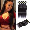 4 Bundles Remy Virgin Brazilian Straight Human Hair Weave Extensions 200g #1 small image
