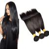 3 Bundles 300g Unprocessed Brazilian Virgin Hair Straight Human Hair Extensions #1 small image