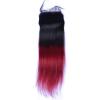 Ombre Brazilian Virgin Human Hair Straight hair Extension Lace Closure 1b/bug #1 small image
