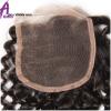 lace closure Brazilian Virgin Hair Curly Wave 4*4 Free Part/Middle/ Three Part #4 small image