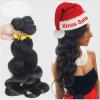 Brazilian/Peruvian Virgin Human Hair Wefts Extensions 3 Bundles/300g Body Wave #1 small image