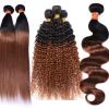 3bundles 300g Brazilian Peruvian Human Hair Weaves Virgin Hair Weft Color T1b/30 #1 small image