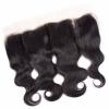 Brazilian Virgin Human Hair Body Wave 13*4 Lace Frontal Closure Natural Black #3 small image