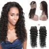 8A Brazilian Virgin Hair 360 Lace Frontal Closure with 2 Bundles Deep Wave #1 small image