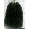 Brazilian Human Virgin Hair Weft Kinky Coarse Natural Black Hair Extension #1 small image