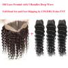 7A Brazilian Virgin Hair with Closure 360Lace Frontal with Bundle Deep Wave Hair #2 small image