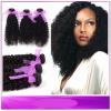 Weave 300g/3 Bundles Kinky Curly Human Hair Extensions Virgin Peruvian Hair Weft #1 small image