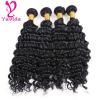 Virgin Peruvian Deep Wave Curly Human Hair Extensions Weave Weft 400g/4Bundles #2 small image