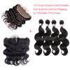 13*4 Lace Frontal Closure with 4Bundles Peruvian Virgin Hair Body Wave Full Head