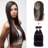 TOP Straight Virgin Hair 360 Lace Frontal with 2 Bundles Peruvian Virgin Hair 8A #1 small image
