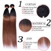 4 Bundles 50G Peruvian Virgin Straight Ombre Human Hair Extensions Weave Weft #3 small image
