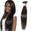 Peruvian Straight Virgin Human Hair Weaves 100% Unprocessed Hair 100g/1 Bundle #1 small image