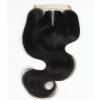 Peruvian Body Wave Lace Closure Top Virgin Human Hair Weave 4X4 Bleached Knots
