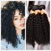 Curly Weave Peruvian Virgin Hair Kinky Curly Human Hair Extension 3 Bundles 300g #1 small image