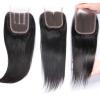 7A Virgin Peruvian 4 Bundles Straight Human Hair Weave+1pcs Lace Closure Hair