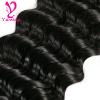 Cheap Deep Wave 2 Bundles 100% Virgin Peruvian Human Hair Extensions Weave 200g