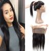 Straight Weave Peruvian Virgin Human Hair 360 Lace Frontal Closure Natural Black